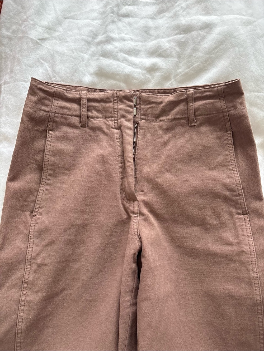 Wilfred High-Rise Straight Trousers in Mauve Pink